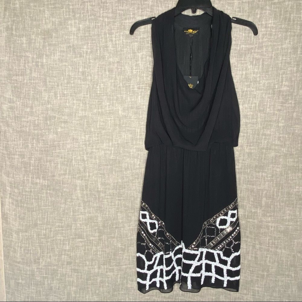 Lotus Thread New York Beaded Evening LBD Med $375